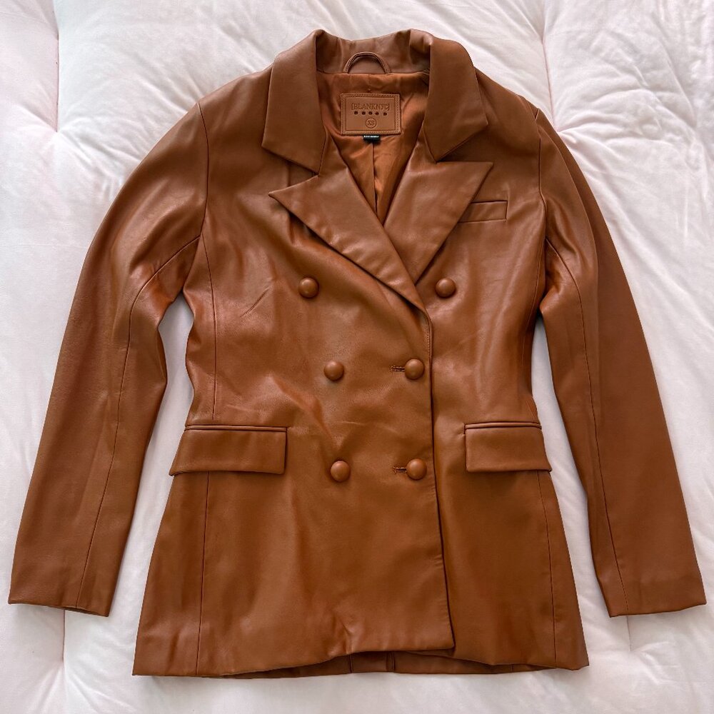 BLANKNYC Faux Leather Double Breasted Jacket/Blazer